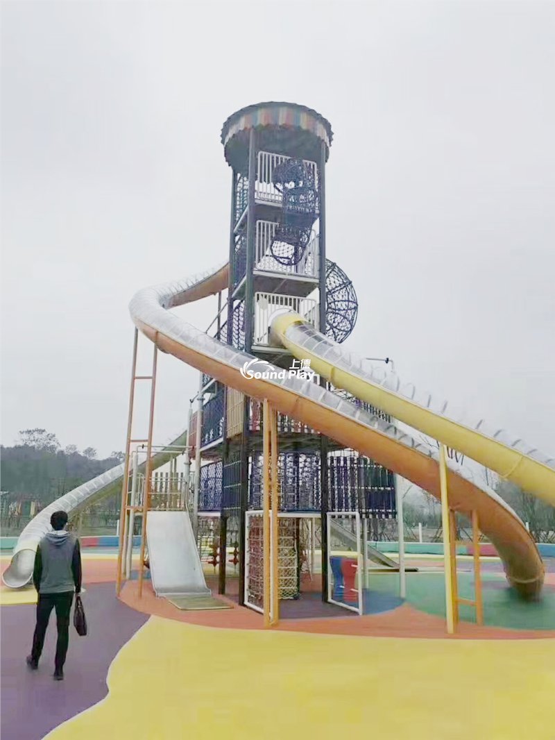 上德游乐户外大型不锈钢组合滑梯无动力游乐滑梯SP2020302